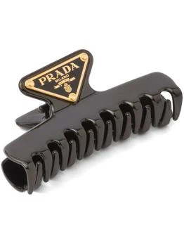 Prada | PRADA logo-plaque claw hair clip,商家Baltini,价格¥3747