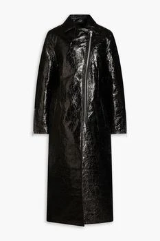 STAND STUDIO | Crombie faux patent-leather coat,商家THE OUTNET US,价格¥1627