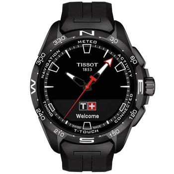商品Tissot | Men's Swiss T-Touch Connect Solar Black Rubber Strap Smart Watch 48mm,商家Macy's,价格¥8520图片