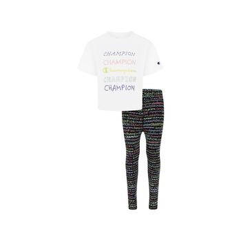 CHAMPION | Little Girls Boxy T-shirt and All Over Print Leggings, 2 Piece Set商品图片,5折