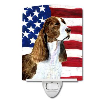 商品USA American Flag with Springer Spaniel Ceramic Night Light图片