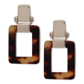 Ralph Lauren | Gold-Tone Tortoise Shell-Look Square Drop Earrings商品图片,额外7折, 额外七折