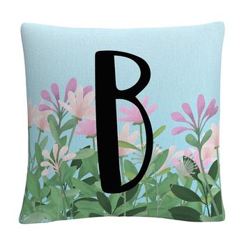 Baldwin, Baldwin | ABC Pink Floral Garden Letter Illustration Decorative Pillow, 16" x 16"商品图片 5.9折