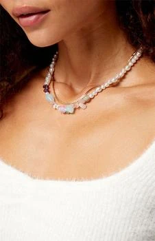 LA Hearts | Pearl & Stone Necklace,商家PacSun,价格¥48