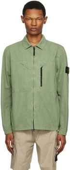 Stone Island | Green Garment-Dyed Jacket 4折, 独家减免邮费
