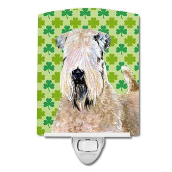 商品Caroline's Treasures | Wheaten Terrier Soft Coated St. Patrick's Day Shamrock Ceramic Night Light,商家Verishop,价格¥191图片