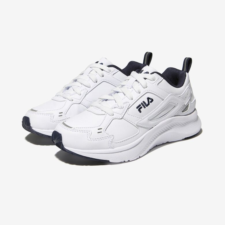 推荐【享贝家】FILA斐乐新款复古跑步鞋增高运动鞋男女同款白黑色1RM02229E-147商品