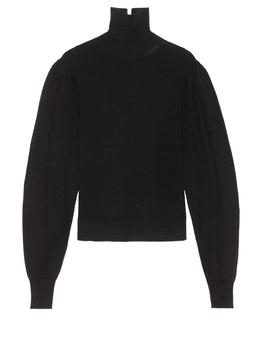 Ganni | Black merino wool pullover商品图片,7.4折