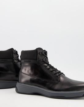Calvin Klein | Calvin Klein phyfe lace up boots in black leather商品图片,6折