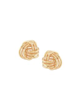 商品18K Yellow Gold Knot Stud Earrings图片