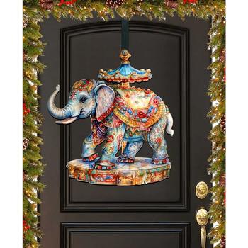 商品Designocracy | Carousel Elephant Christmas Door Decor Wooden Wall Decor G. DeBrekht,商家Macy's,价格¥1130图片