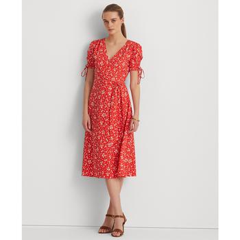 女装拉夫劳伦连衣裙, Ralph Lauren | Floral Crepe Midi Dress商品图片 5.4折