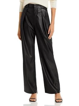 MOTHER | Womens Faux Leather High Waist Wide Leg Pants,商家Premium Outlets,价格¥369
