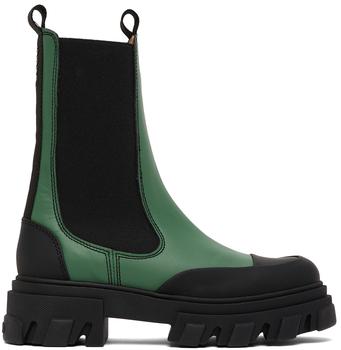 ganni靴, Ganni | Green Chelsea Ankle Boots商品图片 额外8.5折, 额外八五折