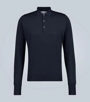 推荐Wool long-sleeved polo shirt商品