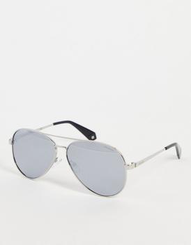 Polaroid | Polaroid aviator sunglasses in silver商品图片,6折