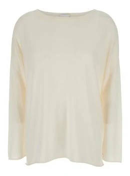 推荐Cream Pullover With Boart Neckline In Wool Woman商品