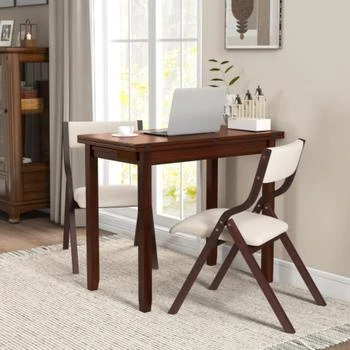 Hivvago | Kitchen Table Set for 2 Expandable Dining Table with 2 Upholstered Folding Chairs,商家Premium Outlets,价格¥2178