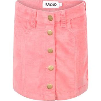 MOLO | Button up velvet skirt in pink,商家BAMBINIFASHION,价格¥521