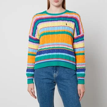 Ralph Lauren | Polo Ralph Lauren Striped Cable-Knit Cotton Long Sleeve Pullover 额外6.5折, 额外六五折