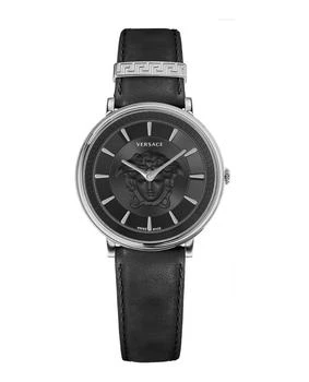 Versace | V-Circle Medusa Leather Watch 2.8折×额外9折, 独家减免邮费, 额外九折