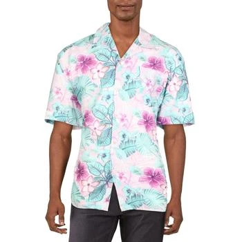 推荐Vilebrequin Mens Linen Blend Floral Hawaiian Print Shirt商品