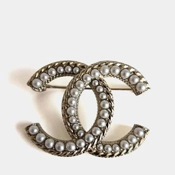 [二手商品] Chanel | Chanel Gold Tone Faux Pearl CC Pin Brooch,商家The Luxury Closet,价格¥7600
