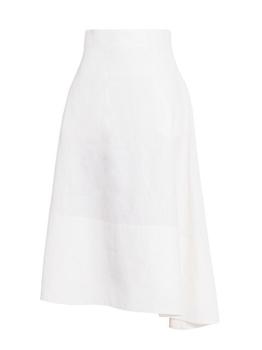 推荐Coated Linen Asymmetric Midi-Skirt商品