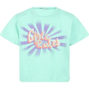 推荐Girls rules logo cropped t shirt in mint green商品