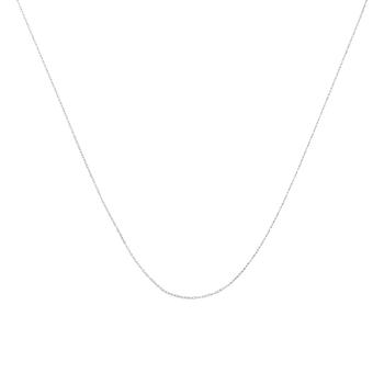 商品Solid 10k White Gold 0.5MM Rope Chain Necklace. Unisex Chain - Size 18" Inches图片