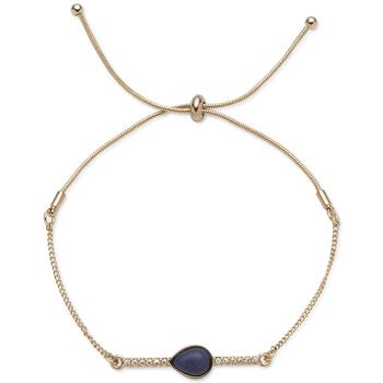 推荐Gold-Tone Pavé Bar & Pear-Shape Stone Slider Bracelet商品