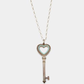 推荐Tiffany & Co. Tiffany Key Enamel Sterling Silver Pendant Necklace商品