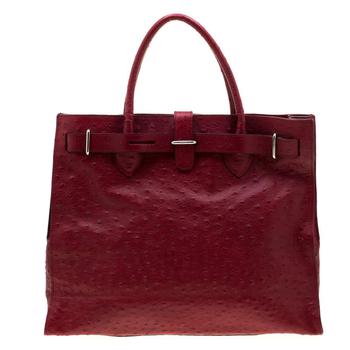 了解furla tote, [二手商品] Furla | Furla Red Ostrich Embossed Leather Large Greta Tote商品图片 4.5折