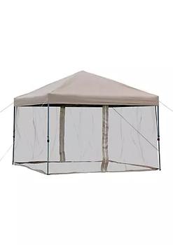 商品Outsunny | 10' x 10' Pop Up Canopy Party Tent with Center Lift Hook Design 3 Level Adjustable Height Easy Move Roller Bag Khaki,商家Belk,价格¥1293图片