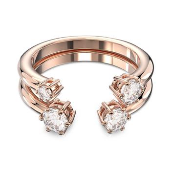 商品Swarovski | Rose Gold-Tone 2-Pc. Set Constella Crystal Open Rings,商家Macy's,价格¥1026图片