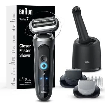 Braun | Braun Electric Shaver for Men, Series 7 7177cc, Wet & Dry Shave, Turbo & Gentle Shaving Modes, Waterproof Foil Shaver, Space Grey,商家Amazon US selection,价格¥1319