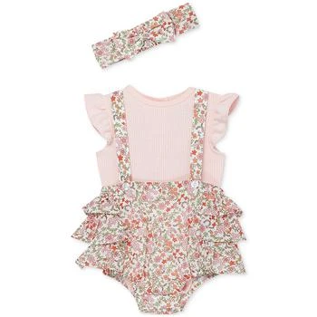 Little Me | Baby Girls Sweet Floral Shortall and Headband, 3 Piece Set,商家Macy's,价格¥186