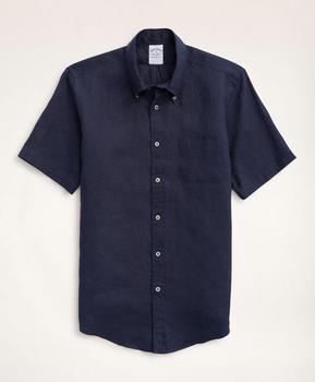 Brooks Brothers | Regent Regular-Fit  Sport Shirt, Short-Sleeve Irish Linen商品图片,4.6折