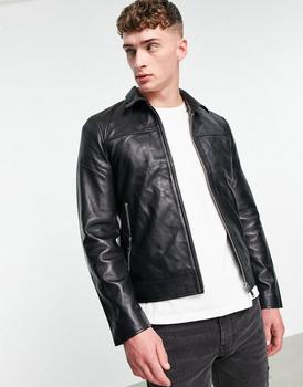 商品Bolongaro Trevor slim fit leather jacket,商家ASOS,价格¥999图片