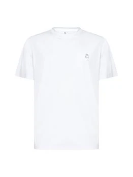 推荐Brunello Cucinelli Logo Embroidered Crewneck T-Shirt商品