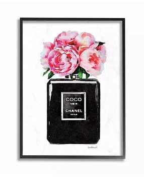 Stupell Industries | Glam Perfume Bottle Flower Black Peony Pink Framed Giclee Art, 11" x 14",商家Macy's,价格¥427