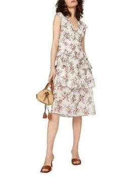 MARISSA WEBB | Tiered Floral Midi Dress,商家Saks OFF 5TH,价格¥448