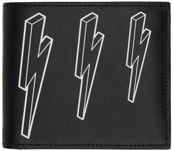product Black Fair Isle Thunderbolt Leather Wallet image