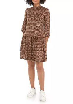 Sandra Darren, Sandra Darren | Women's 3/4 Blouson Sleeve Geometric Print Dress商品图片 1.5折×额外8.5折, 额外八五折