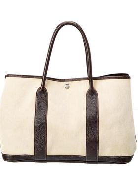 香奈儿正品, [二手商品] Chanel | Hermes Brown Canvas Garden Party Tote PM (Authentic Pre-Owned)商品图片 8.8折
