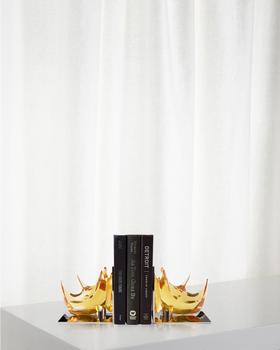 商品Jonathan Adler | Acrylic Rhino Bookends Set, Amber,商家Neiman Marcus,价格¥2334图片
