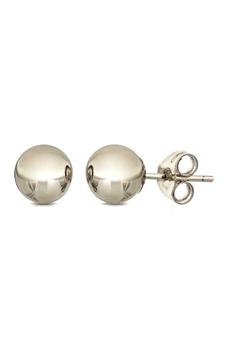 商品14K White Gold Ball Stud Earrings图片
