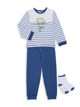 Little Me | ​Baby Boy’s 3-Piece Frog Top, Pants & Socks Set商品图片,6.7折