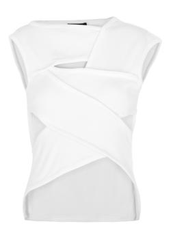 推荐White cut-out stretch-cotton top商品