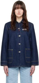 Kenzo | Indigo Drawn Varsity Denim Jacket,商家Ssense US,价格¥5740